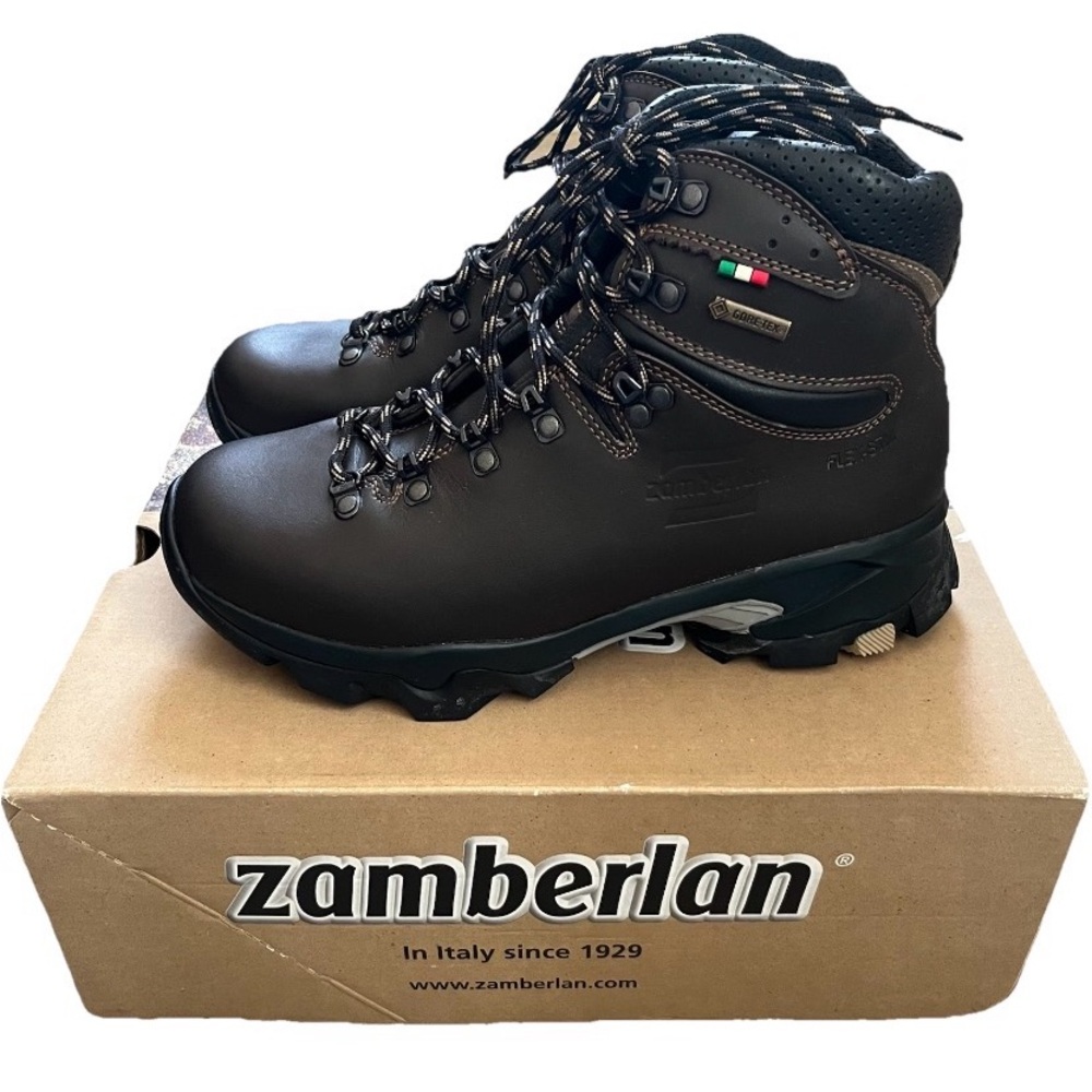 Zamberlan 996 Vioz GTX women’s Vibram 3D Hydrobloc Dark Brown Hiking Boots Shoes